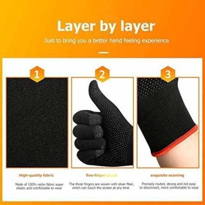 WaTerio Full Hand Pubg Glove Anti-Sweat & Breathable Glove Sleeve Touchscreen Gloves for All Mobile Gaming (1 Pair- Black) 5 WaTerio Full Hand Pubg Glove Anti-Sweat & Breathable Glove Sleeve Touchscreen Gloves for All Mobile Gaming (1 Pair- Black) - Image 5