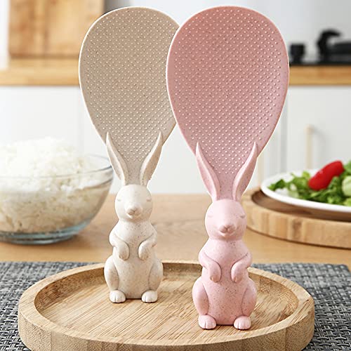 Firstdemand Unique Non-Stick Rice Spoon Rabbit-Shaped Stand-up Serving Rice Spatula Rice Vertical Kitchen Serving Spoon Rice Spoon Cooking Tableware (3) 2 Firstdemand Unique Non-Stick Rice Spoon Rabbit-Shaped Stand-up Serving Rice Spatula Rice Vertical Kitchen Serving Spoon Rice Spoon Cooking Tableware (3) - Image 2