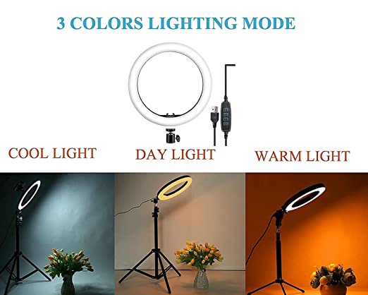 Dyazo 10 Inch LED Ring Light with 3 Level Brightness Dimmable Lighting for Vlogging , You Tube Video , Photo Shoot Live Streaming & Makeup Compatible with All Smart Phones & Cameras 4 Dyazo 10 Inch LED Ring Light with 3 Level Brightness Dimmable Lighting for Vlogging , You Tube Video , Photo Shoot Live Streaming & Makeup Compatible with All Smart Phones & Cameras - Image 4