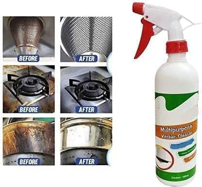 Kitchen Oil and Grease Stain Remover Kitchen Non-Flammable Nontoxic & Chlorine Free Stain Remover Cleaner Spray for Iron, Steel, Metal, Rust Cleaning(500 ML) 1 Rust cleaner Spray