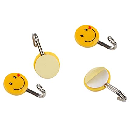 Wofier Plastic Self-Adhesive Smiley Face Hooks Cute Smiley Emoji Face Wall Sticky Hooks 3 Wofier Plastic Self-Adhesive Smiley Face Hooks Cute Smiley Emoji Face Wall Sticky Hooks - Image 3