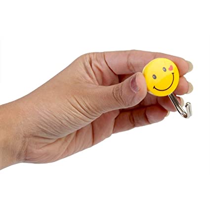 Wofier Plastic Self-Adhesive Smiley Face Hooks Cute Smiley Emoji Face Wall Sticky Hooks 4 Wofier Plastic Self-Adhesive Smiley Face Hooks Cute Smiley Emoji Face Wall Sticky Hooks - Image 4