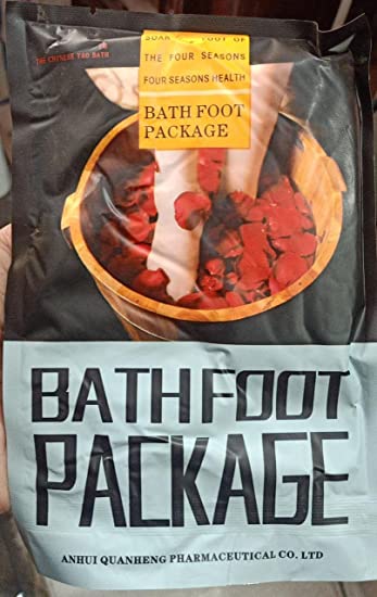 Elite Healthcare Leg Foot Bath Bags natural Wormwood Ginger Foot Soak Foot Reflexology Spa Relax Massage Chinese Herbal Formula (80gm) 1 Bath Foot Package