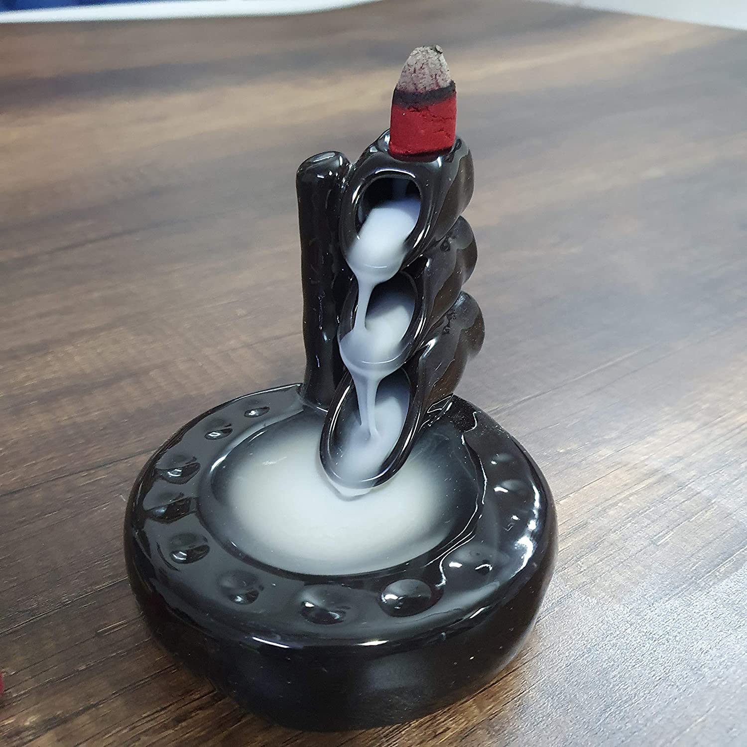 Kreative Homes Ceramic Backflow Smoke Fragrance Fountain Incense Holder Home Fragrance(Cylindrical, Black) 2 Kreative Homes Ceramic Backflow Smoke Fragrance Fountain Incense Holder Home Fragrance(Cylindrical, Black) - Image 2