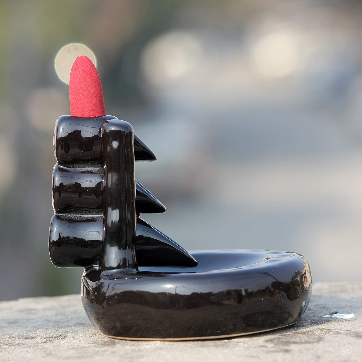 Kreative Homes Ceramic Backflow Smoke Fragrance Fountain Incense Holder Home Fragrance(Cylindrical, Black) 4 Kreative Homes Ceramic Backflow Smoke Fragrance Fountain Incense Holder Home Fragrance(Cylindrical, Black) - Image 4