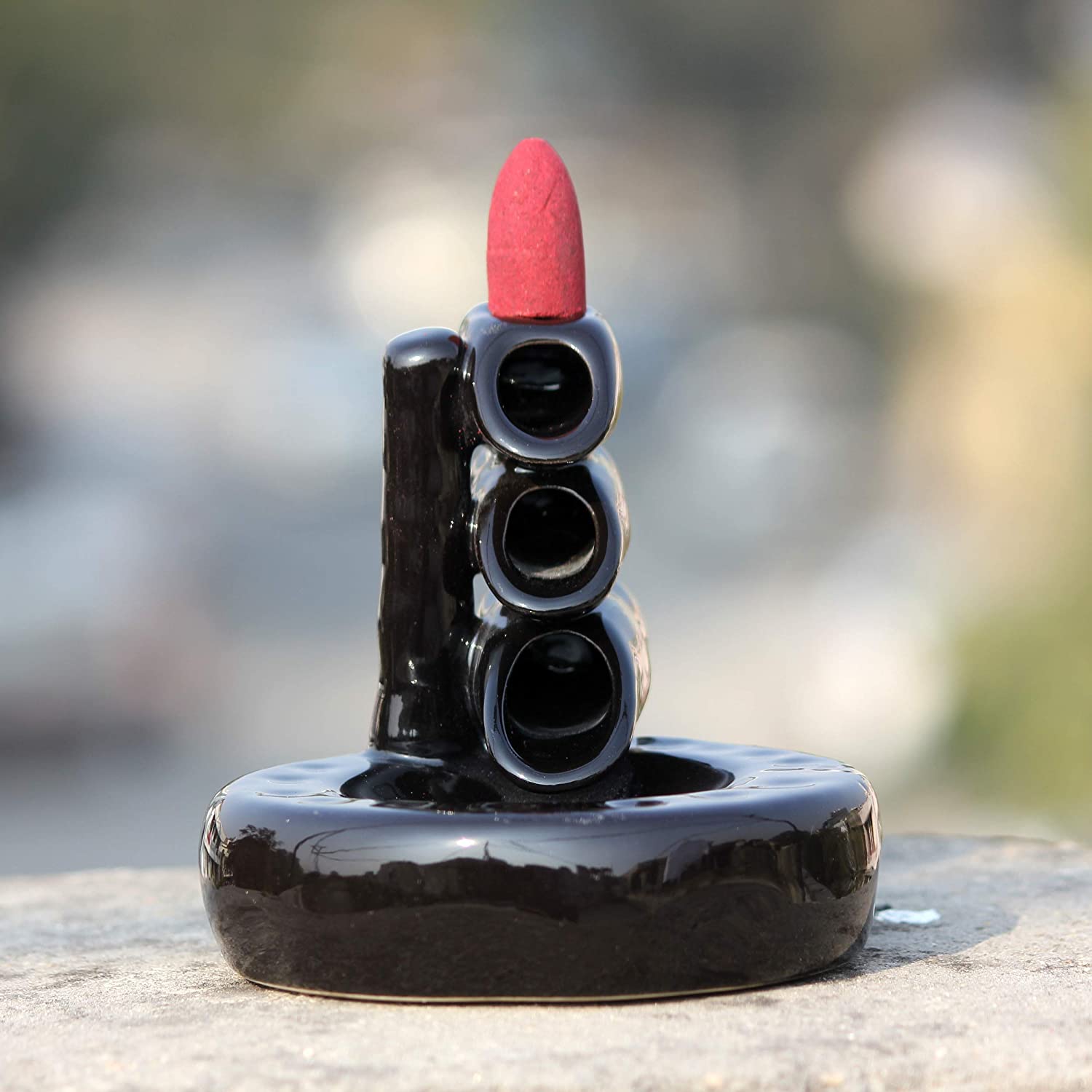 Kreative Homes Ceramic Backflow Smoke Fragrance Fountain Incense Holder Home Fragrance(Cylindrical, Black) 5 Kreative Homes Ceramic Backflow Smoke Fragrance Fountain Incense Holder Home Fragrance(Cylindrical, Black) - Image 5