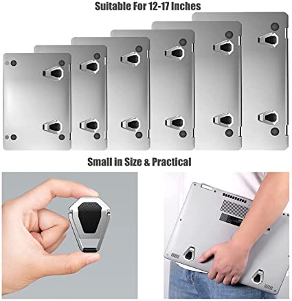 Marklif Premium Metal Folding Portable Laptop Stand Non-Slip Base Bracket, Tabletop Risers for 10-17 Inch Laptop & Keyboard & Tablet (Pack of 2) 4 Marklif Premium Metal Folding Portable Laptop Stand Non-Slip Base Bracket, Tabletop Risers for 10-17 Inch Laptop & Keyboard & Tablet (Pack of 2) - Image 4