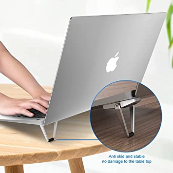 Marklif Premium Metal Folding Portable Laptop Stand Non-Slip Base Bracket, Tabletop Risers for 10-17 Inch Laptop & Keyboard & Tablet (Pack of 2) 6 Marklif Premium Metal Folding Portable Laptop Stand Non-Slip Base Bracket, Tabletop Risers for 10-17 Inch Laptop & Keyboard & Tablet (Pack of 2) - Image 6