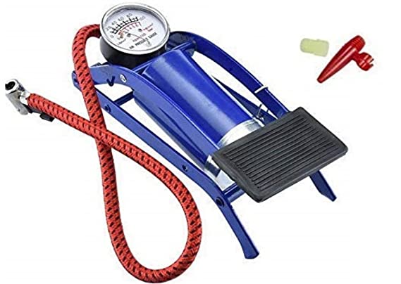 Rkhub Portable Foot Air Pump Compressor for Cars, Bikes, Bicycles Foot Air Pump - Heavy Compressor Portable Pump for Vehicle Tyre Air, Multicolor 1 Foot Pump