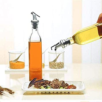 KUTTROS 500 ml Glass Oil Dispenser Bottle with Silicon Funnel, Oil & Vinegar Bottle, Stainless Steel Leak-Proof Cork (2 pcs Oil Bottle + 1 pc Silicon Funnel) 2 KUTTROS 500 ml Glass Oil Dispenser Bottle with Silicon Funnel, Oil & Vinegar Bottle, Stainless Steel Leak-Proof Cork (2 pcs Oil Bottle + 1 pc Silicon Funnel) - Image 2