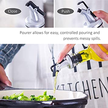 KUTTROS 500 ml Glass Oil Dispenser Bottle with Silicon Funnel, Oil & Vinegar Bottle, Stainless Steel Leak-Proof Cork (2 pcs Oil Bottle + 1 pc Silicon Funnel) 4 KUTTROS 500 ml Glass Oil Dispenser Bottle with Silicon Funnel, Oil & Vinegar Bottle, Stainless Steel Leak-Proof Cork (2 pcs Oil Bottle + 1 pc Silicon Funnel) - Image 4