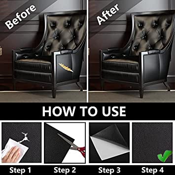 HOME13™ Black Leather Patch Self-Adhesive Leather Repair Patch for Sofas, Couch, Furniture, Drivers Seat (4 x 8 inch, 8 Pieces) 3 HOME13™ Black Leather Patch Self-Adhesive Leather Repair Patch for Sofas, Couch, Furniture, Drivers Seat (4 x 8 inch, 8 Pieces) - Image 3
