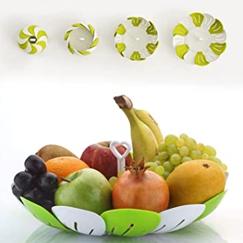 Shree DEV GANGEV Self Adjustable Foldable Lotus Shape Fruit & Vegetable Basket Tray (Green Colour) 4 Shree DEV GANGEV Self Adjustable Foldable Lotus Shape Fruit & Vegetable Basket Tray (Green Colour) - Image 4