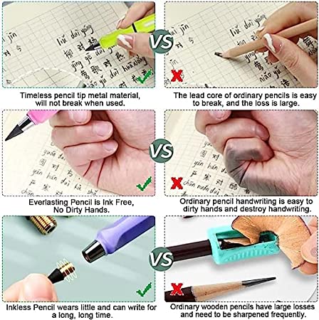 KICKZU Everlasting Inkless Pencils Eternal Portable Reusable Erasable Metal Writing Pens Infinite Replaceable Graphite Nib Triangle Triangular Golf Stationary Set Mechanical Pencil 7 KICKZU Everlasting Inkless Pencils Eternal Portable Reusable Erasable Metal Writing Pens Infinite Replaceable Graphite Nib Triangle Triangular Golf Stationary Set Mechanical Pencil - Image 7