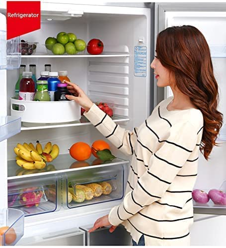 TECNOVIQ 360° Rotating Kitchen Organizer Tray Lazy Susan Rack Multi-Purpose Kitchen Storage Revolving Tray Cosmetic Organizer Rotating Tray Lazy Susan for Kitchen Cabinet Spice Rack (23Lx23Bx7.5Hcm,White) 5 TECNOVIQ 360° Rotating Kitchen Organizer Tray Lazy Susan Rack Multi-Purpose Kitchen Storage Revolving Tray Cosmetic Organizer Rotating Tray Lazy Susan for Kitchen Cabinet Spice Rack (23Lx23Bx7.5Hcm,White) - Image 5