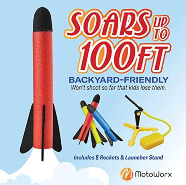 Babenator Rocket Launcher Toy for Kids 3 Colorful Foam Rockets with Sturdy Rocket Launcher Stand Fun Outdoor Toys for Kids Shoots Up to 100Feet Gift Toys for Boys and Girls Age 3+ Years Old - Image 5