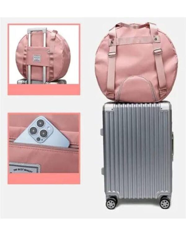 HR MALL Round Shape Duffle Travelling Bag Fashion Large Capacity Backpack Gym Waterproof Sports Travel Bag Weekend Bags Duffle Bags (Multi Color) - Image 3