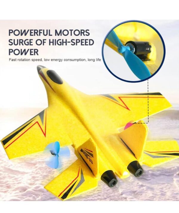 Moxic® 2.4G 2 Channel RC Airplane Remote Control Plane Glider for Kids Yellow Toys and Hobbies RC Model Vehicles and Kits and Airplanes - Image 7