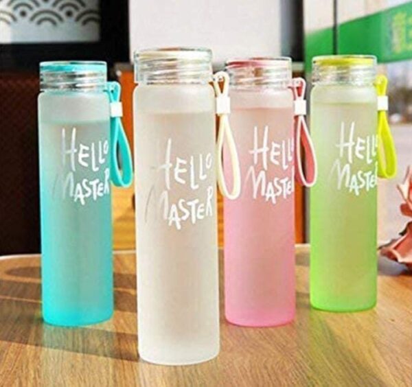 AUDiO-X Hello Master Water Bottle - 500 Ml ( Pack of 1), Water Bottle for Home, Office, Gym, Picnic and Travelling – Stylish Glass Bottle - Image 6